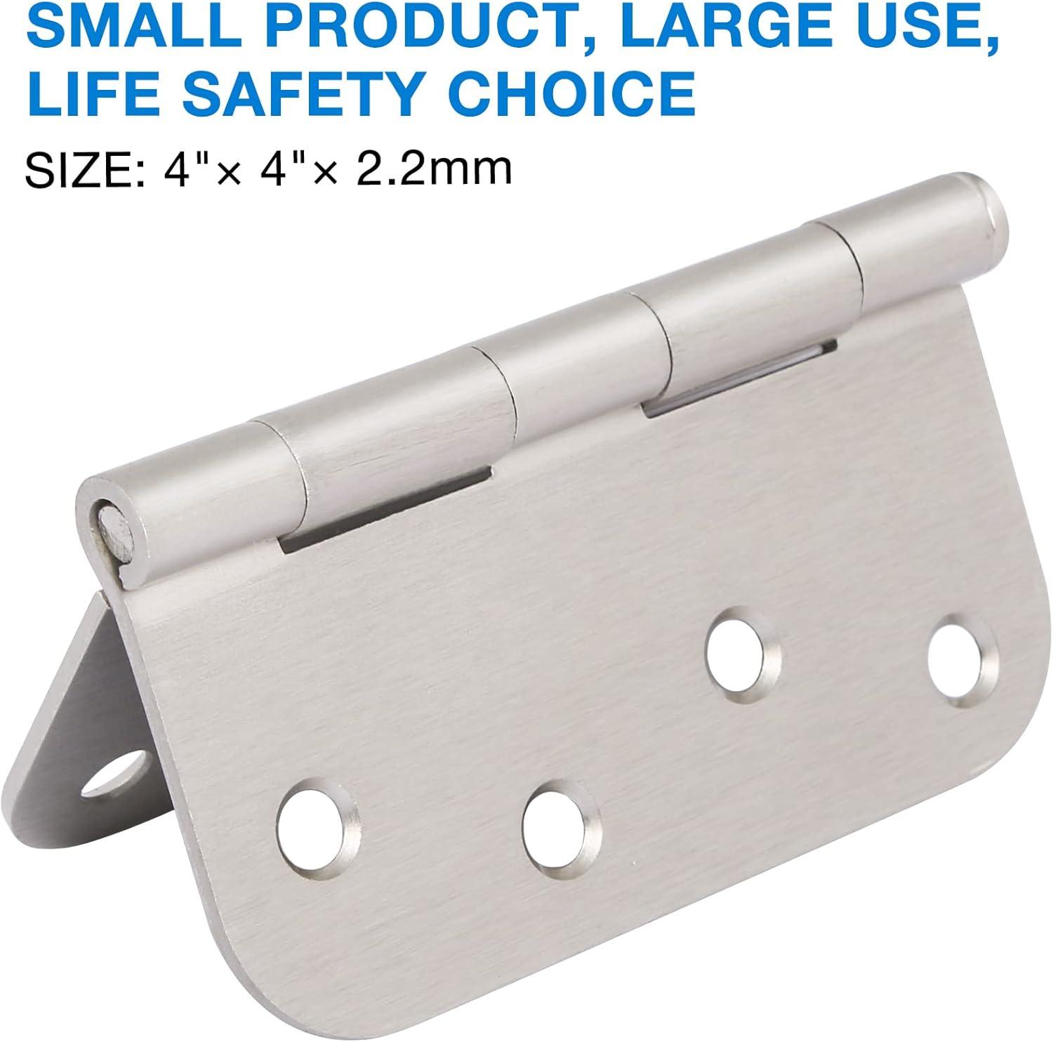 18-Pack Satin Nickel 4" x 4" Rounded Door Hinges