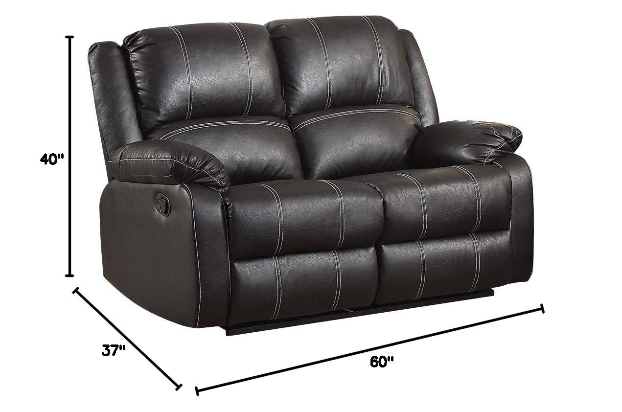 Metal and Leatherette Rocker Recliner with Cushioned Armrests Black - Saltoro Sherpi