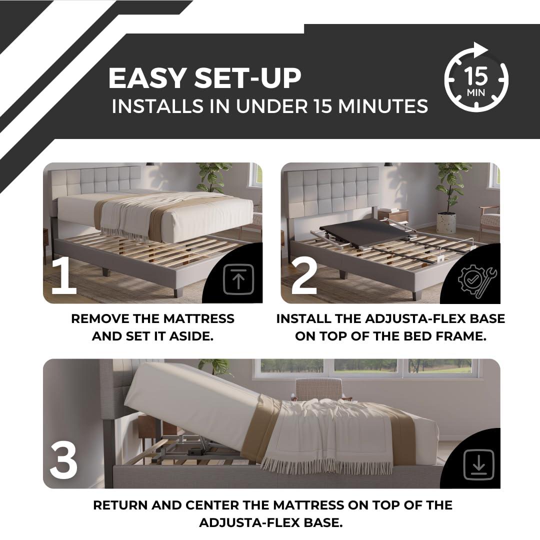 Boyd Sleep King Size Adjustable Base Kit - Lightweight Bed Riser with Wireless Remote, Fast Easy Assembly