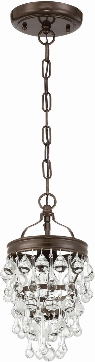 Crystorama Calypso 7 1/2"W Vibrant Bronze and Crystal Mini Chandelier