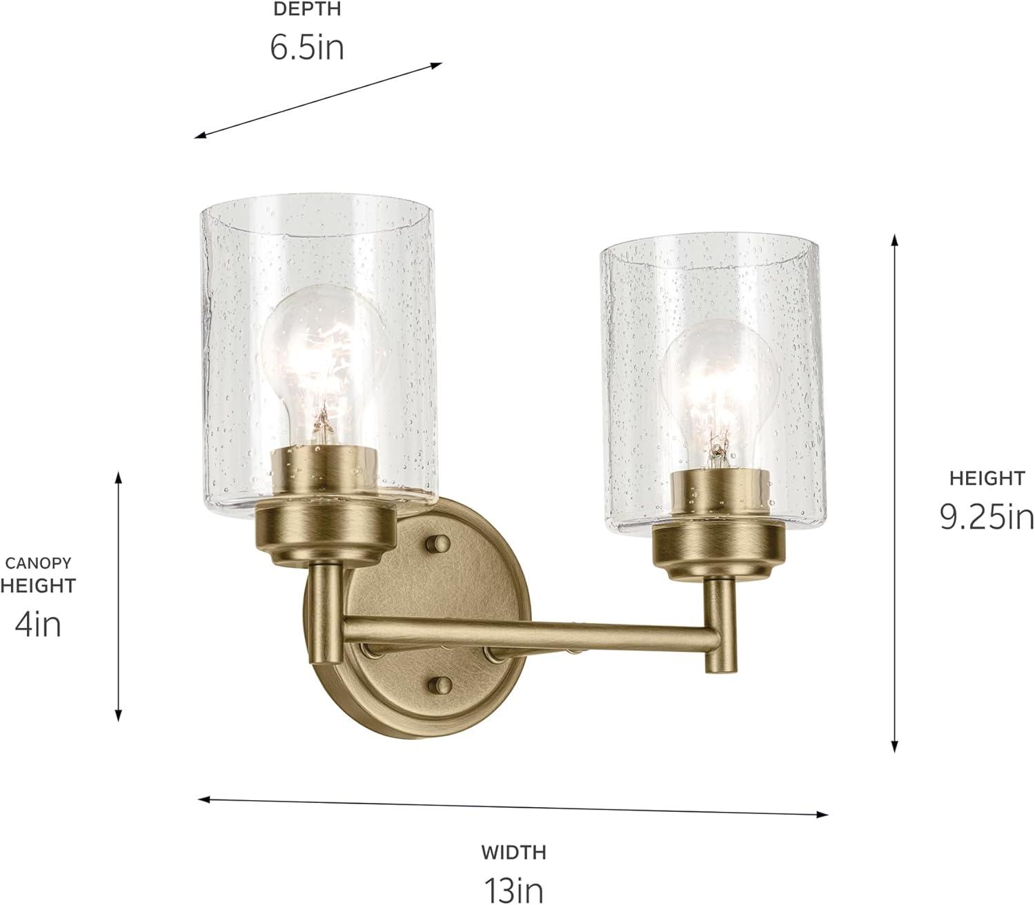 Kichler Lighting Winslow 2 - Light Vanity in  Natural Brass