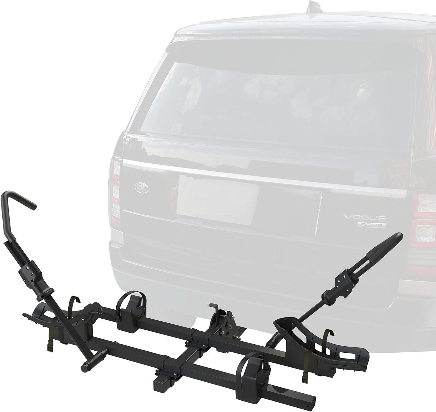 Black Steel Hitch Style 2-Bike Carrier Rack with Locking Pin