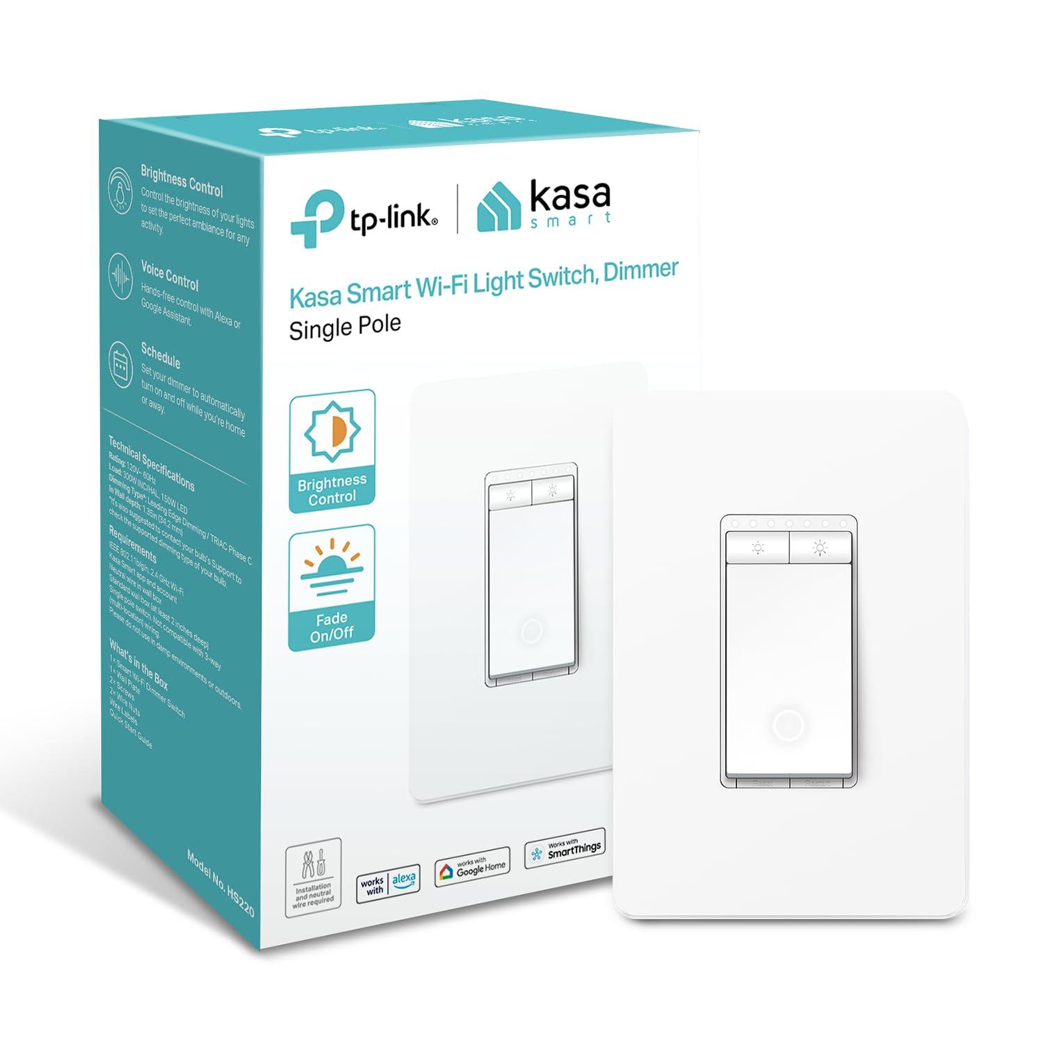 TP-Link HS220 In-Wall Smart Dimmer, No Hub Required