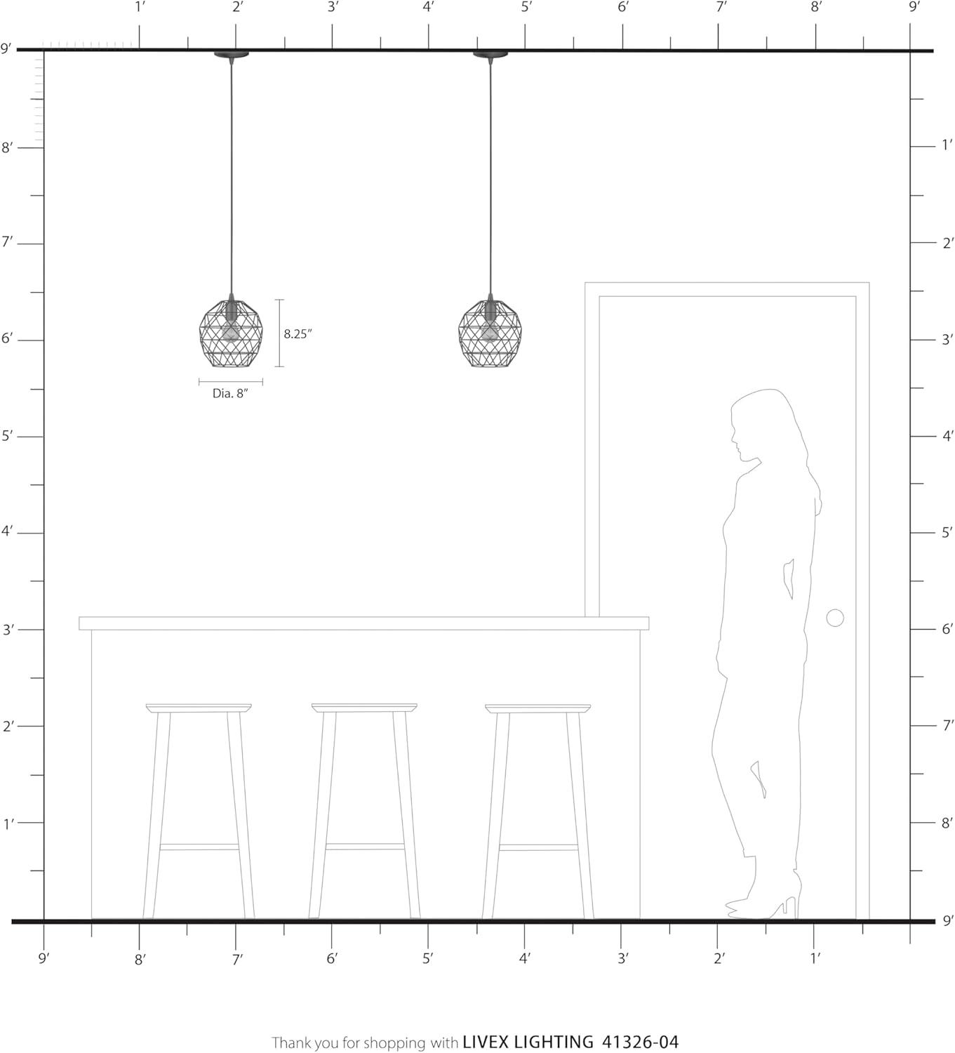 Livex Lighting Geometric Shade 1 - Light Pendant in  Black