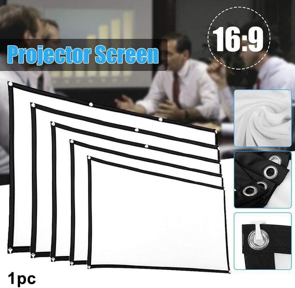 Projector Screen, White Projector Screen, 16:9 No Crease Home Theater Foldable Projection Screen 60"|72"|84"|100"|120"|150"