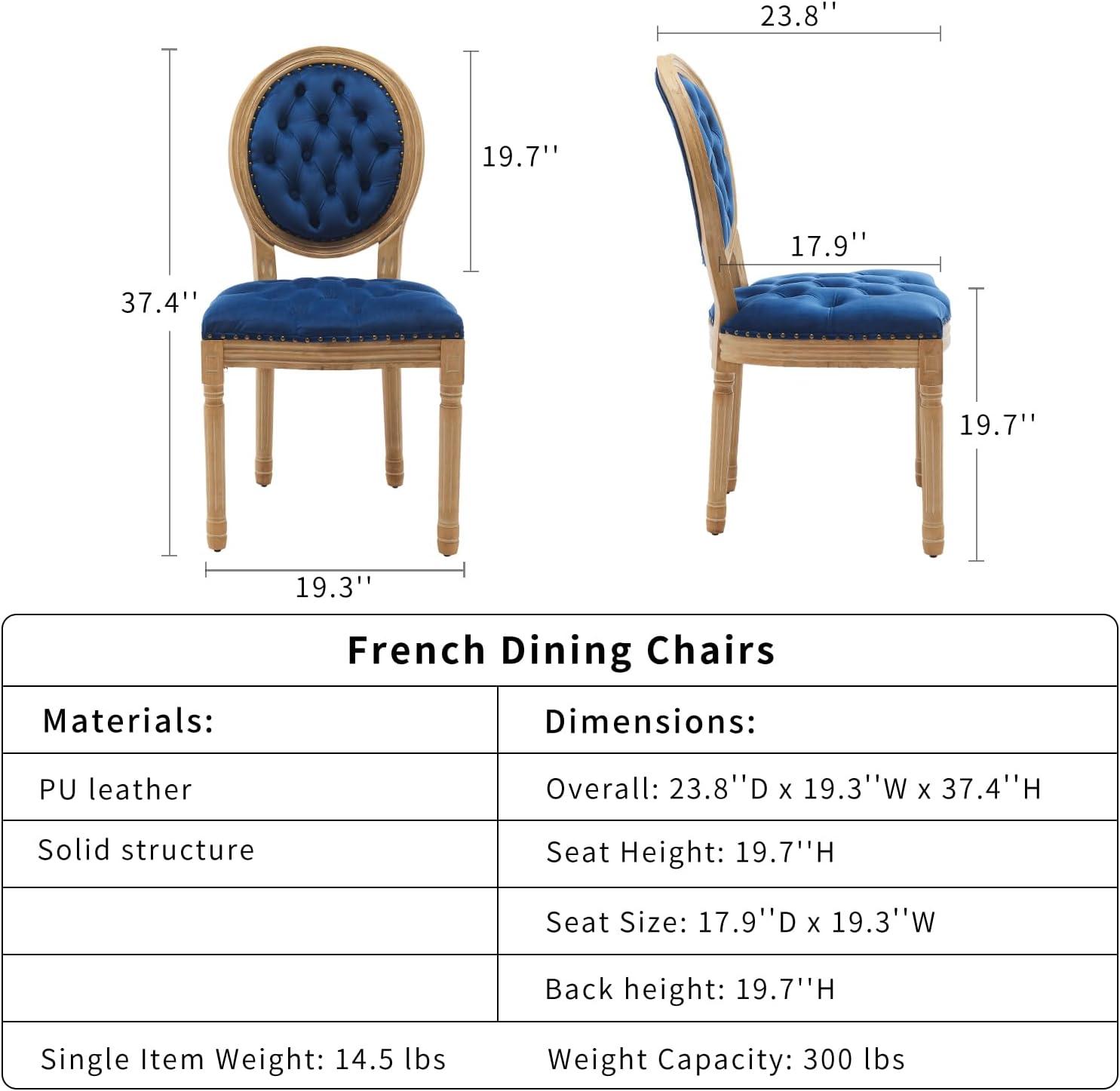 One Allium Way® French Style Vintage Solid Wood Upholstered Dining Chair (Set of 4)