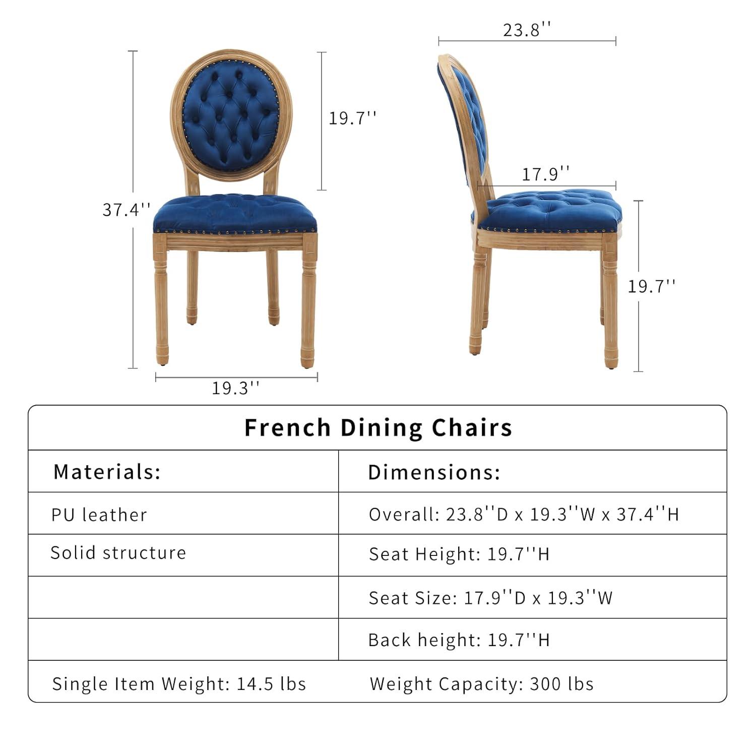One Allium Way® French Style Vintage Solid Wood Upholstered Dining Chair (Set of 4)