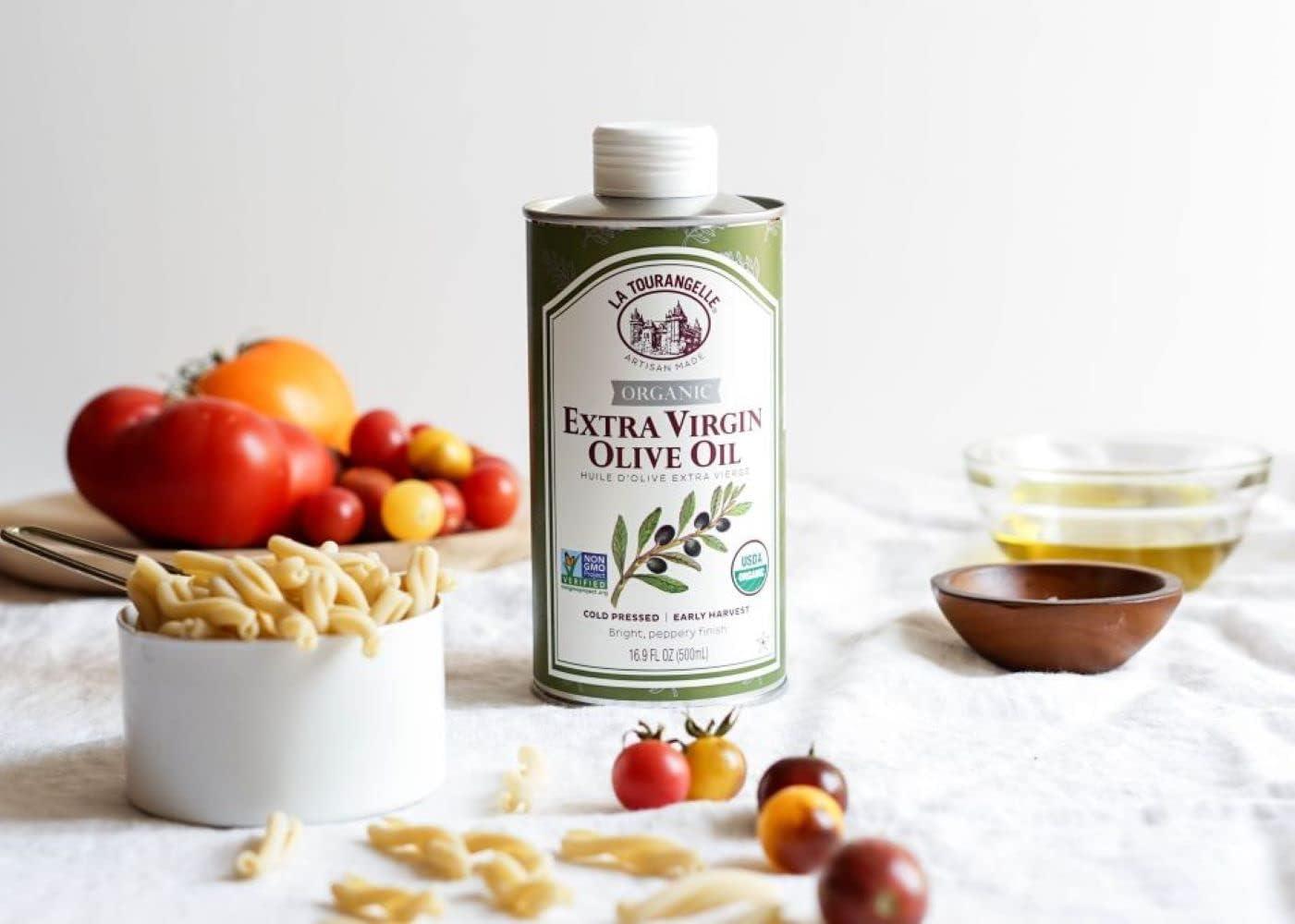 La Tourangelle, Organic Extra Virgin Olive Oil, Cold-Pressed EVOO from Spain, 25.4 Fl Oz – Spanish Olive Oil with Polyphenols for Cooking, Drizzling, Marinades, and Dipping, Rich Flavor