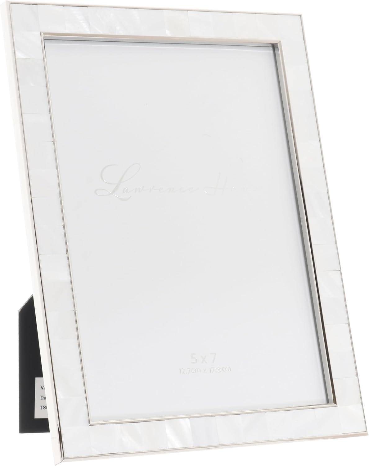 Silver Lacquered Metal 5x7 Picture Frame with Glass Cover