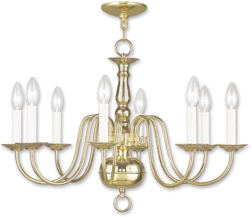 Livex Lighting Williamsburgh 8 - Light Chandelier in  Polished Brass