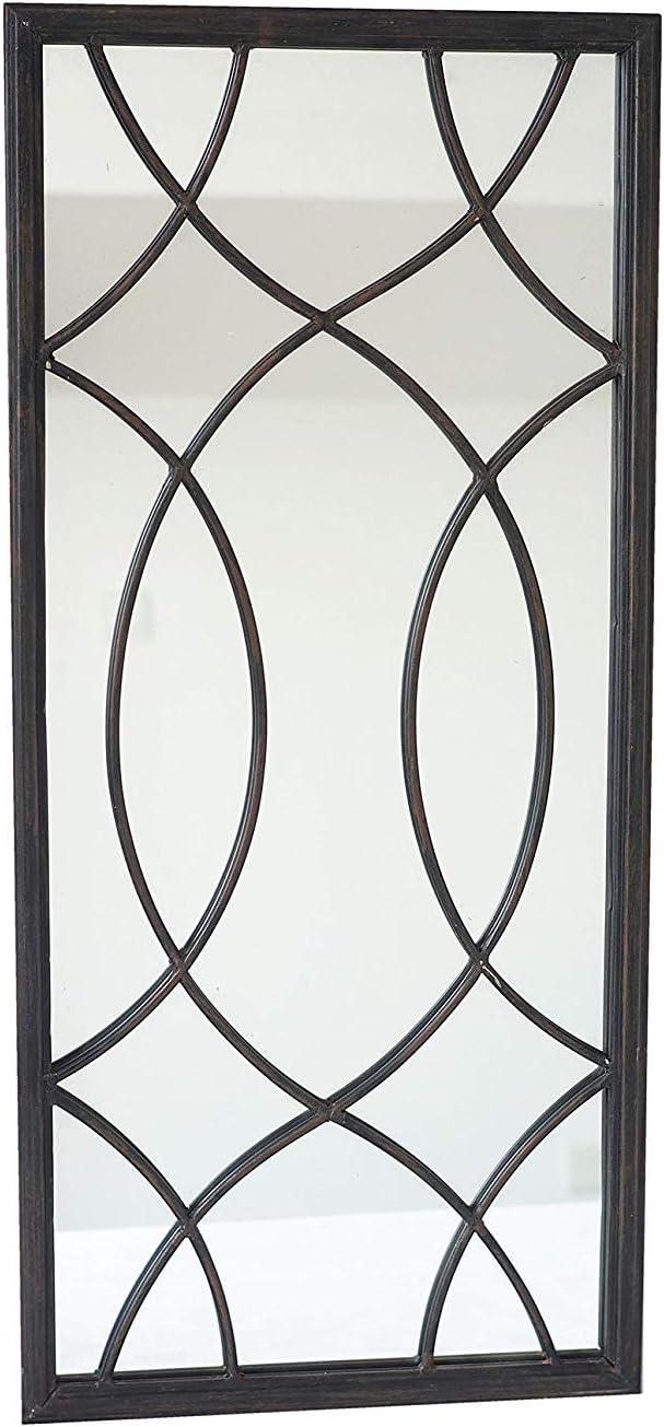 Black Metal Windowpane Full Length Wall Mirror