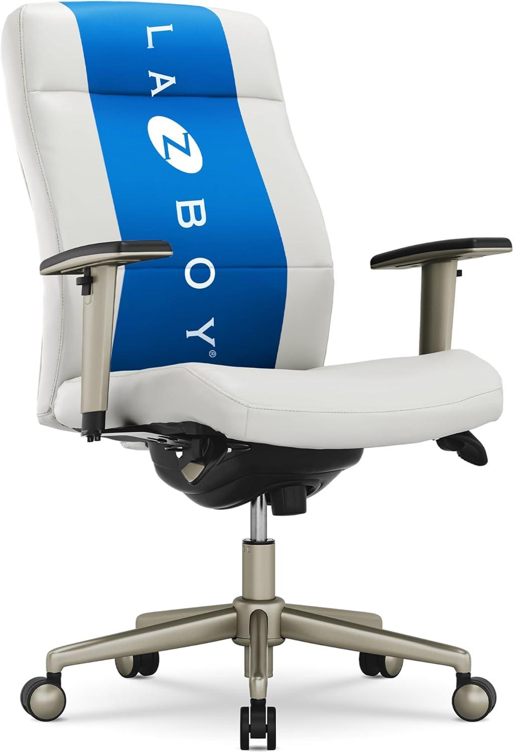 La-Z-Boy Baylor Bonded Leather Adjustable Ergonomic Executive Office Chair with Lumbar Support