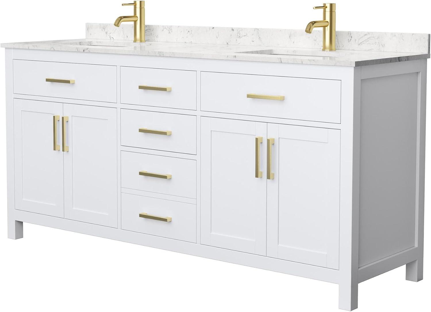 Beckett 72" Freestanding Double Bathroom Vanity with Cultured Marble Top