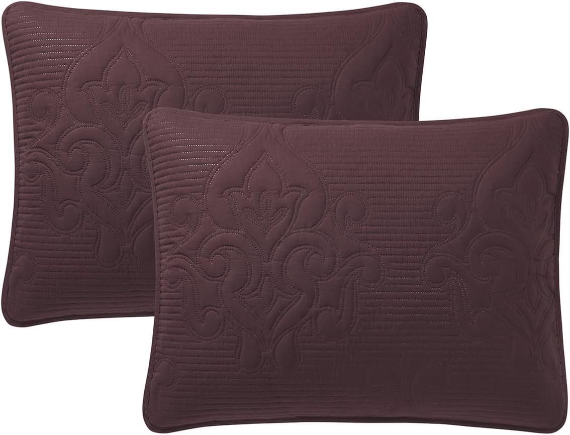 VCNY Solomun 3-Piece Pinsonic Damask Microfiber Quilt Set