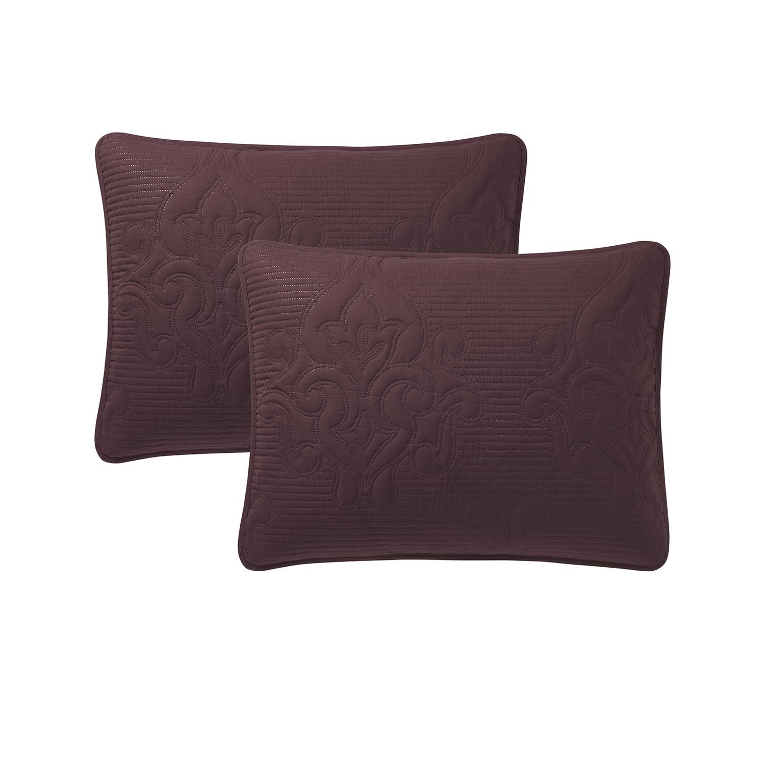 VCNY Solomun 3-Piece Pinsonic Damask Microfiber Quilt Set