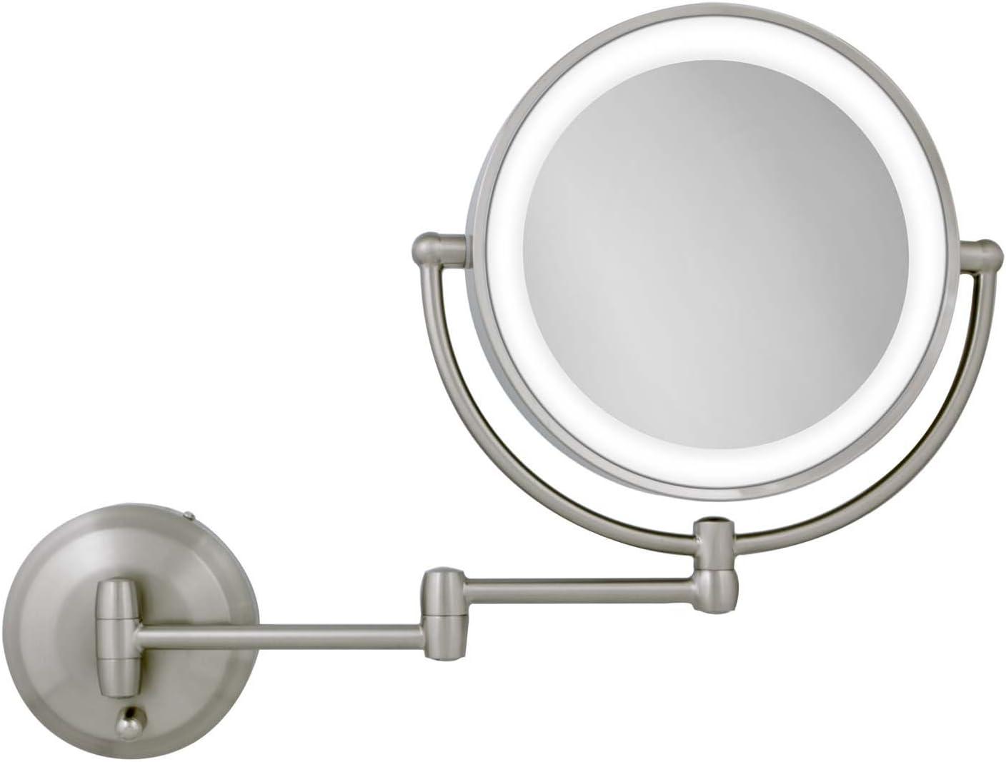 11" Round LED Wall Mount Powered by Battery or Adaptor Makeup Mirror - Zadro