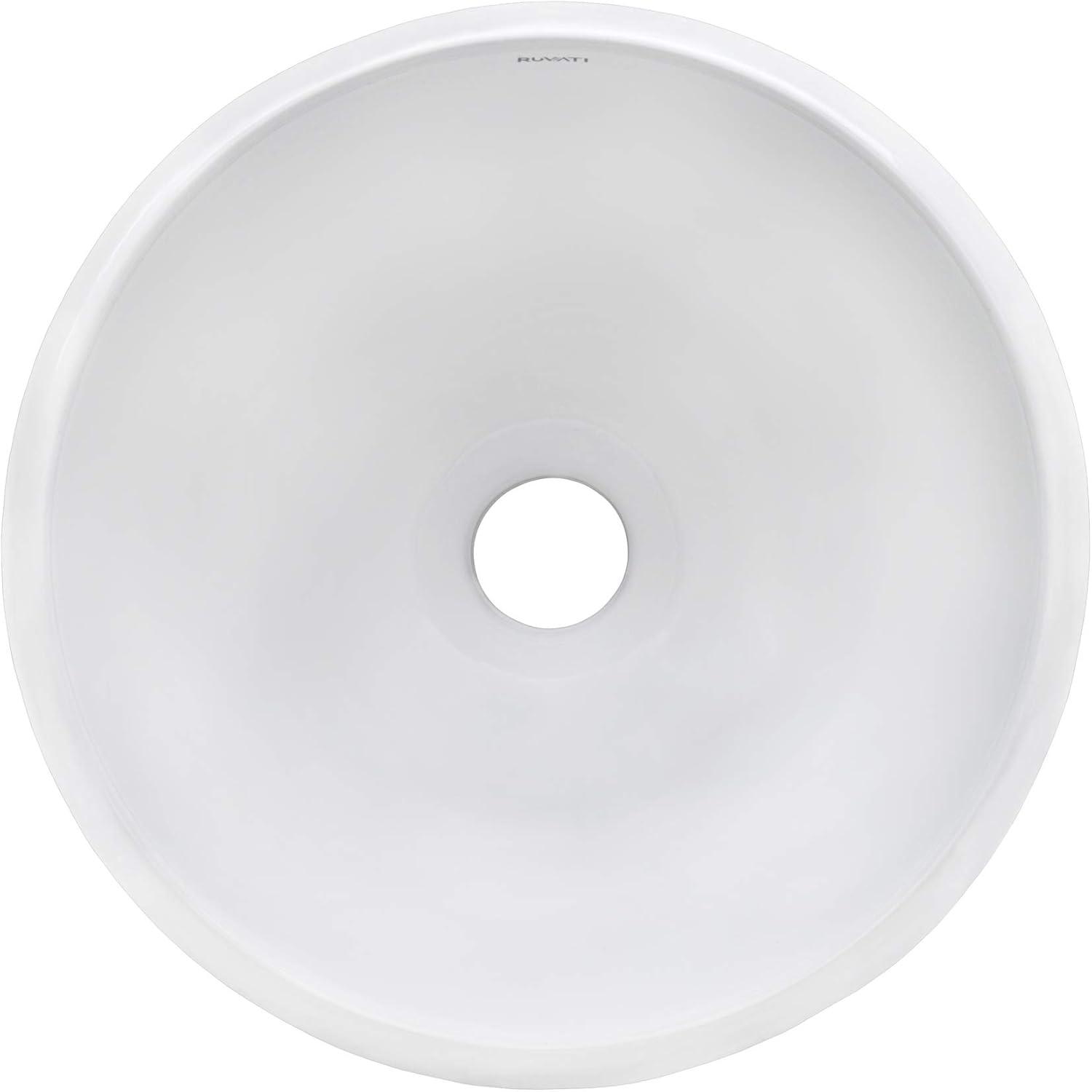 Ruvati Bathroom Vessel Sink Round White Circular Above Counter Porcelain Ceramic