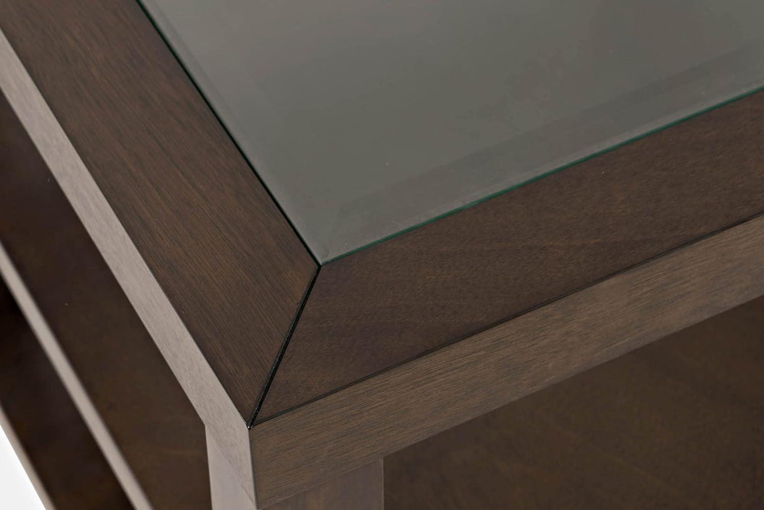 Jofran,Urban Icon Contemporary Glass Inlay End Table with Storage