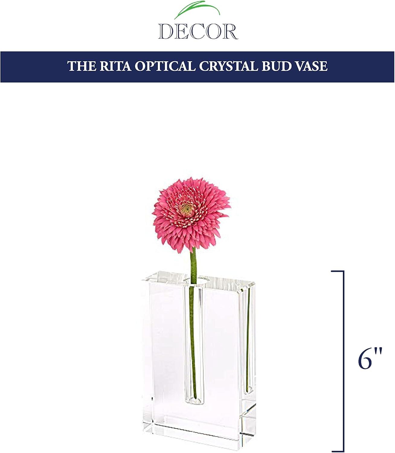 Modern Clear Crystal 6" Table Bud Vase