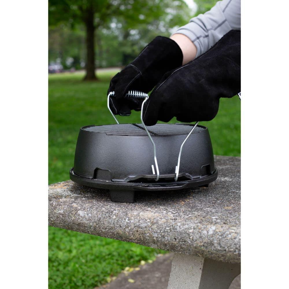 Lodge Cast Iron 12" Charcoal Camping Round Kickoff Grill