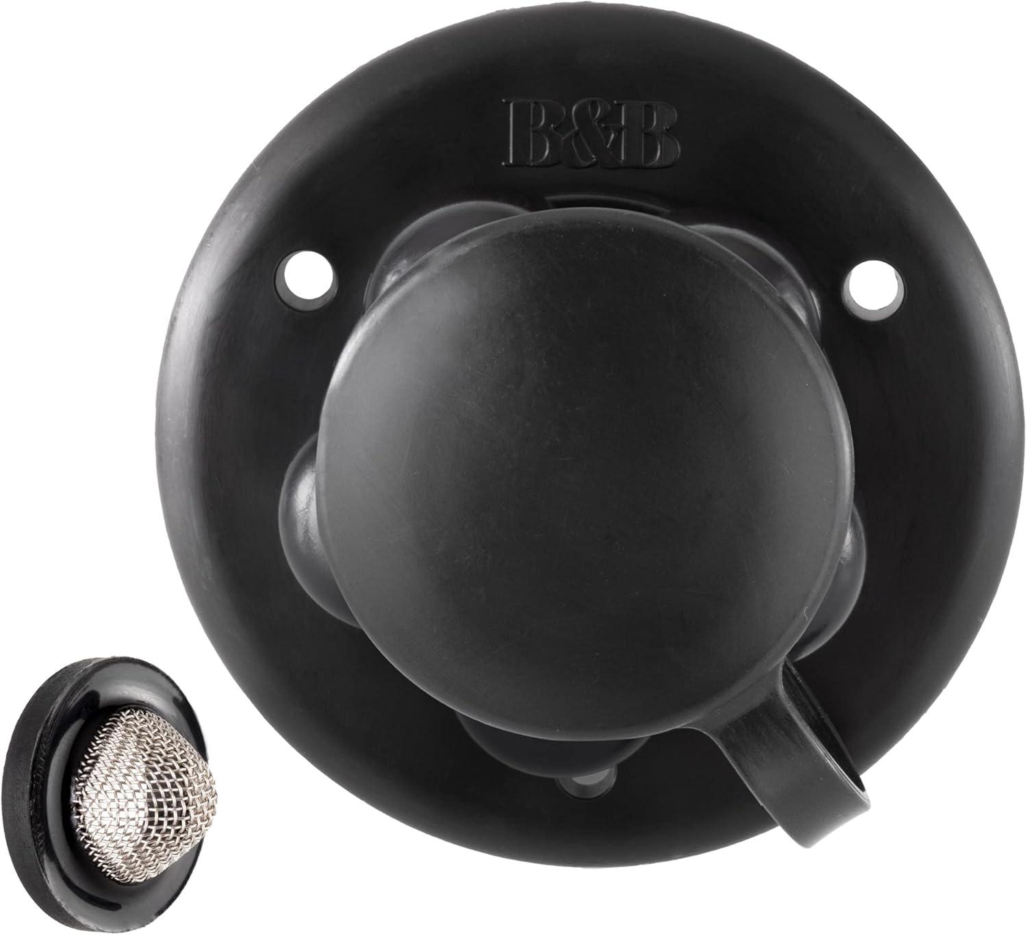 Black Plastic RV City Water Fill Inlet with Check Valve