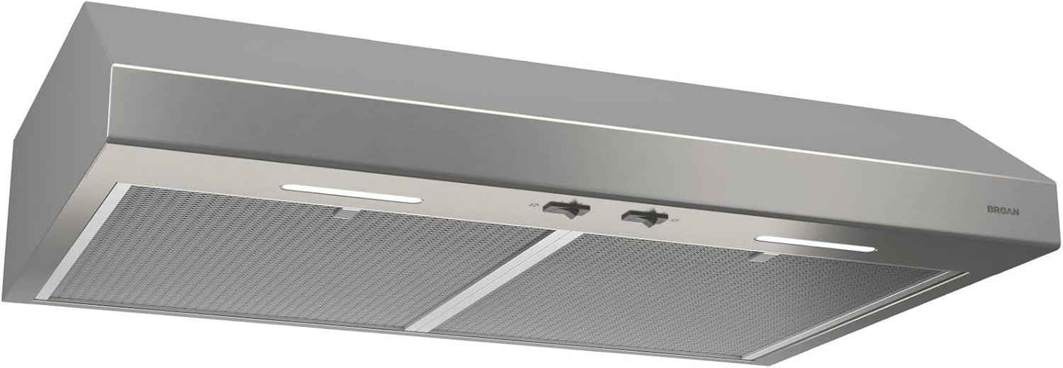 Broan NuTone 30" Stainless Steel 300 CFM Convertible Under Cabinet Range Hood with Mesh Filter