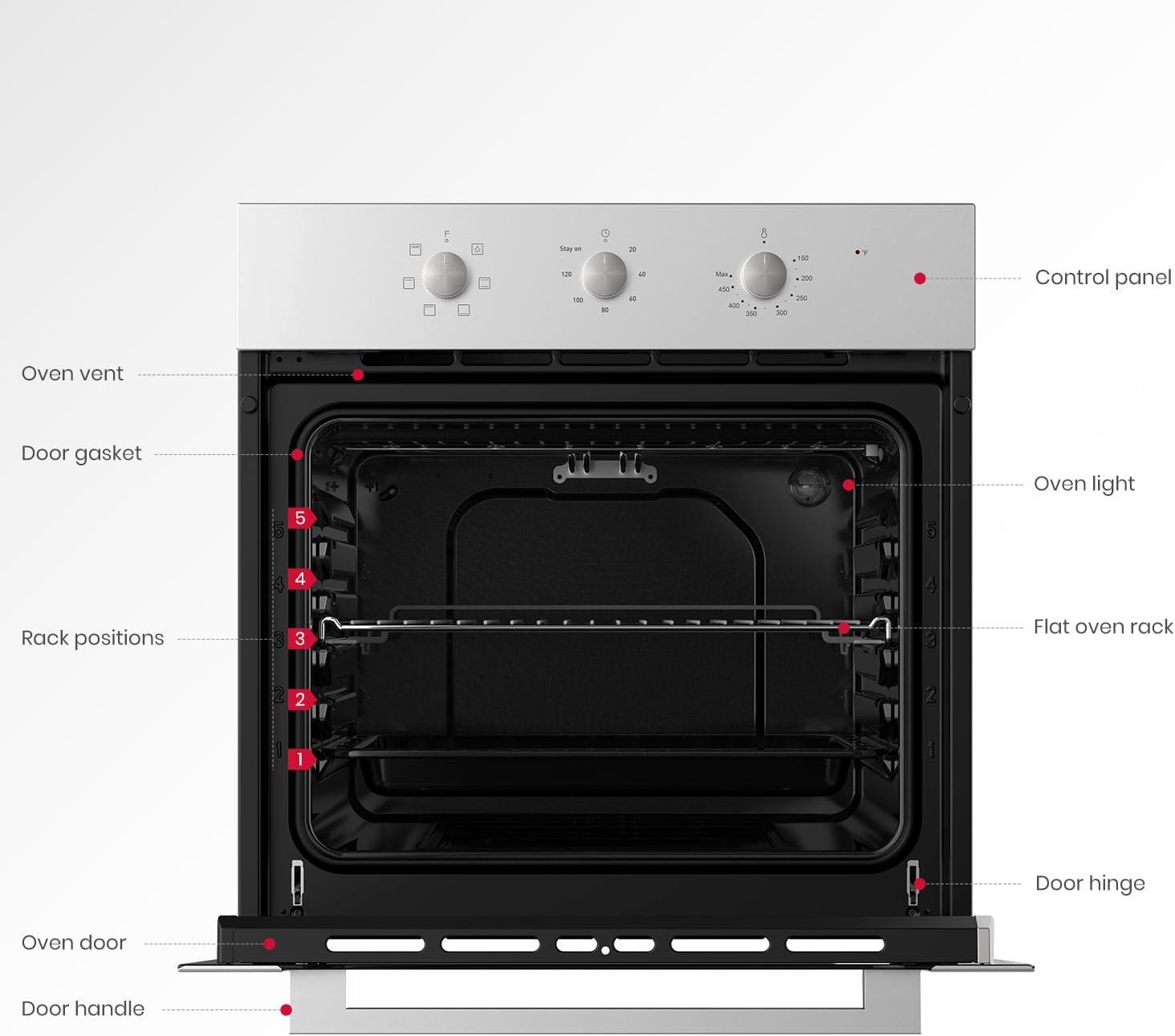 24" 2.3 cu. ft. Electric Single Wall Oven With 6 Cooking Functions