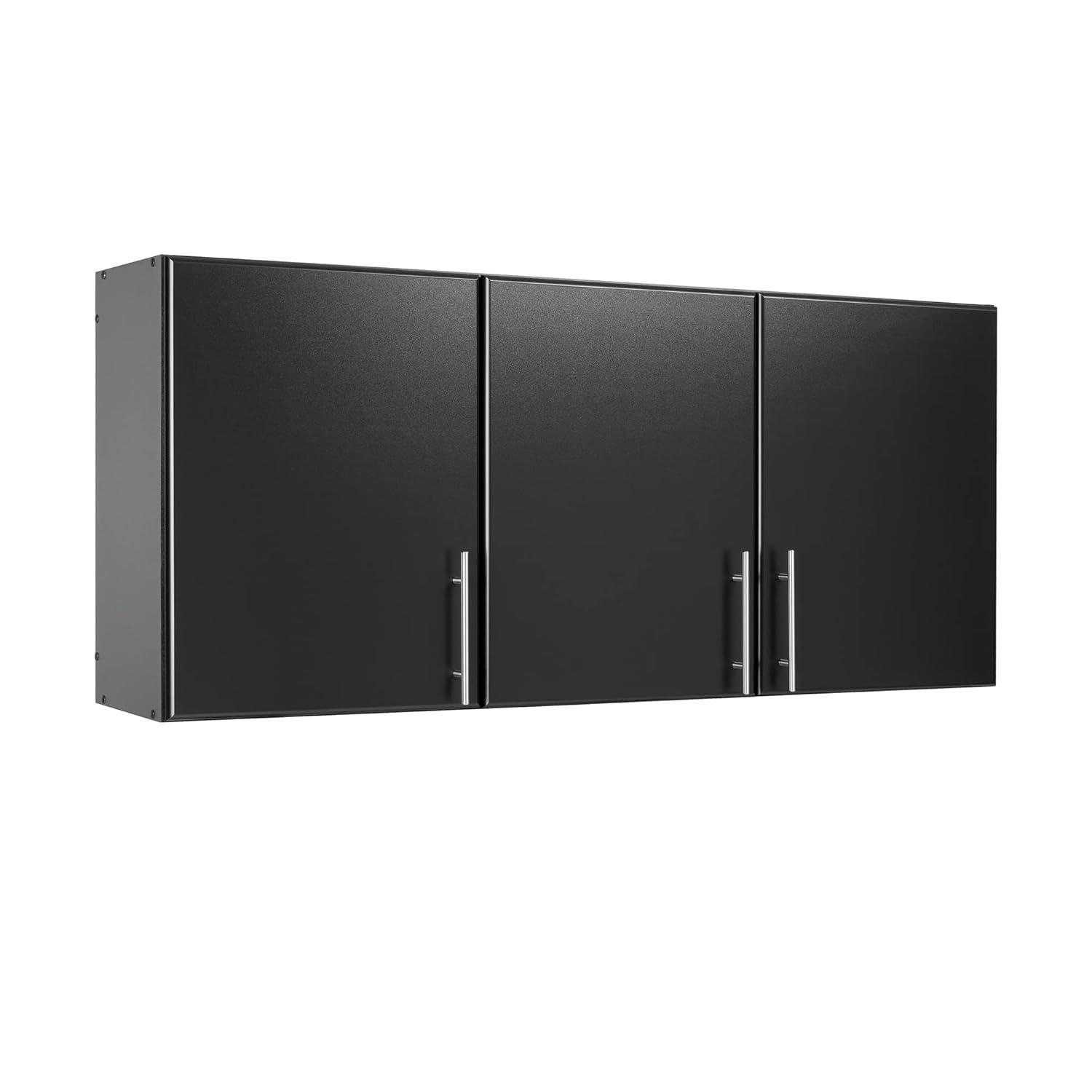 54" Elite Wall Cabinet Black - Prepac: Modern Laminated Storage, HangUps Collection, 2 Adjustable Shelves