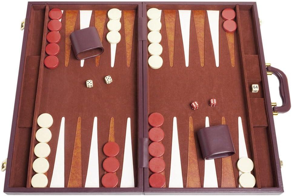 GammonVillage Classic 21-inch Backgammon Set, Brown, Board Game