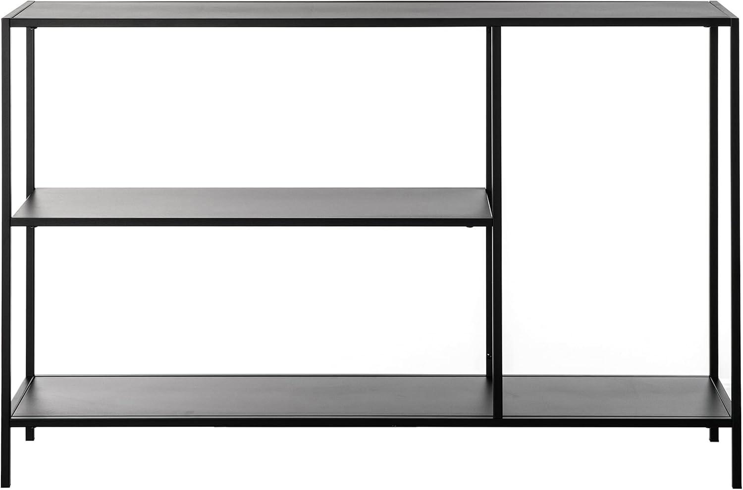 Fabulaxe Modern Display Metal Console Table with Open Shelfs, for Dining, Entryway and Hallway, Black