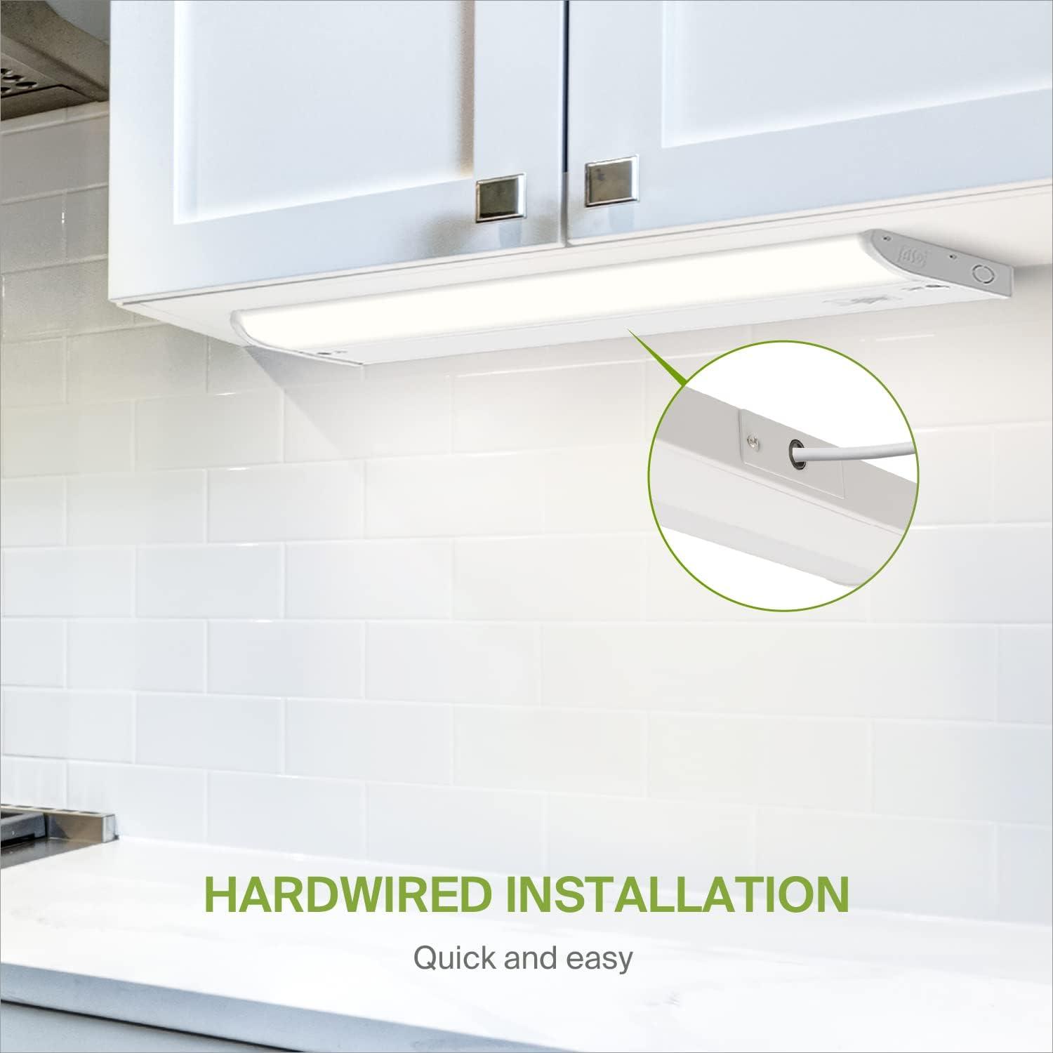 ASD LED Under Cabinet Lighting, 40 inch 20W 1574 LM, Dimmable Hardwired Under Cabinet Lights for Kitchen, 3000K Soft/4000K Cool/5000K Daylight, Under Counter Light Fixtures, ETL Energy Star White