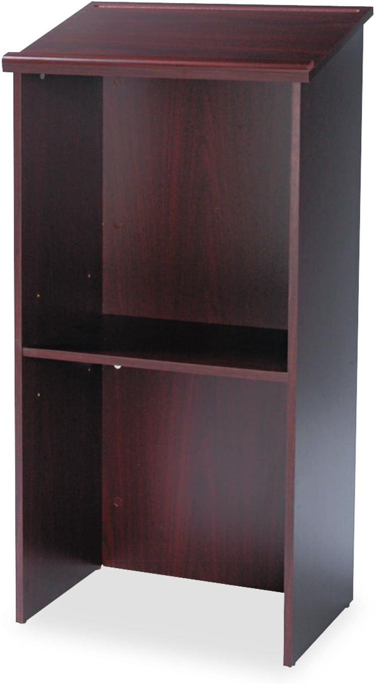 Safco Stand-Up Adjustable Shelf Lectern, 23 x 15.75 x 46, Mahogany