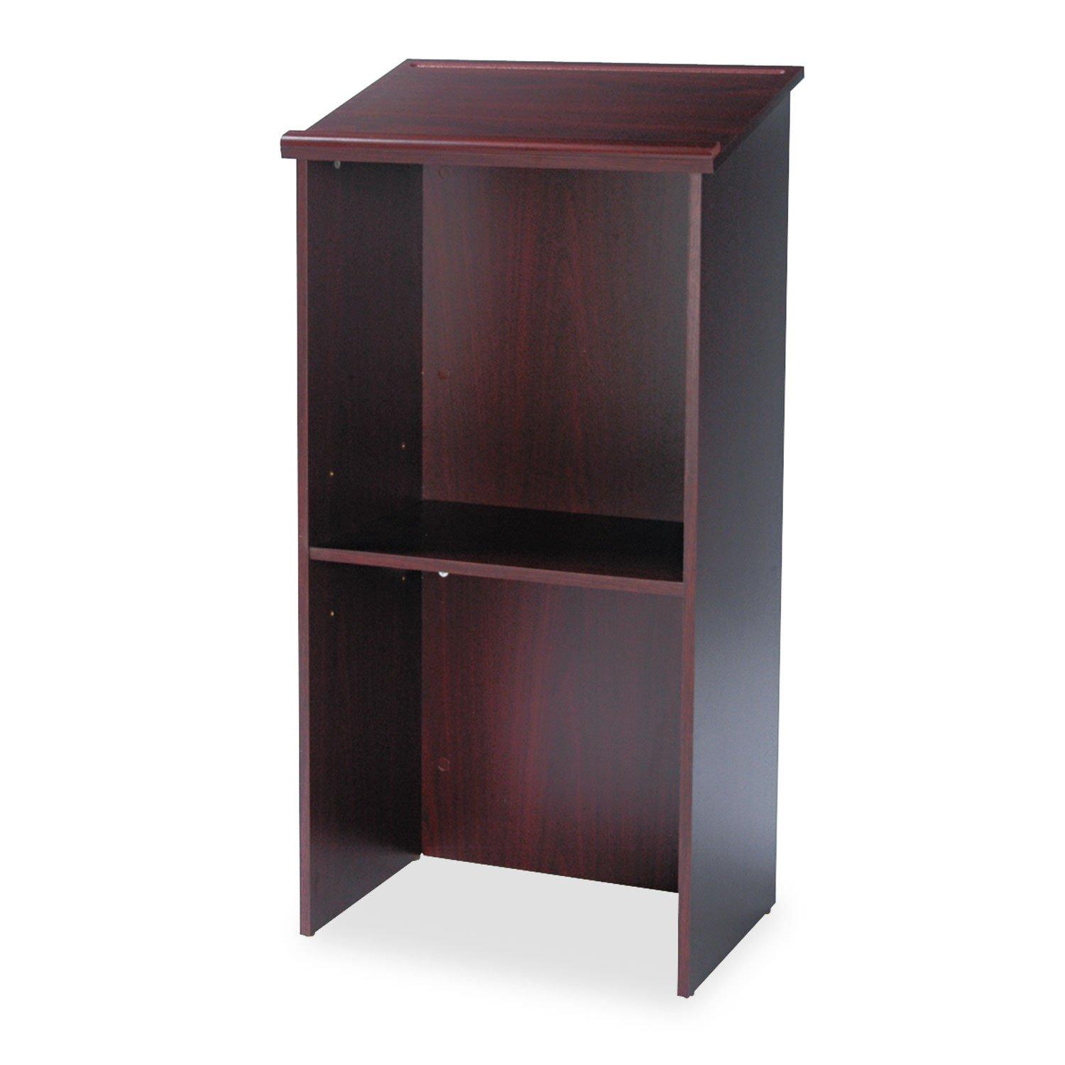 Safco Stand-Up Adjustable Shelf Lectern, 23 x 15.75 x 46, Mahogany