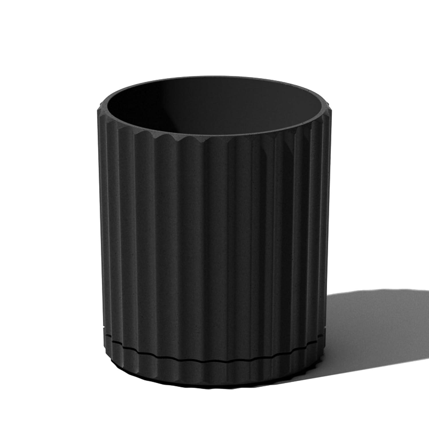 Veradek Mason Series Demi 6" Plastic-Stone Planter - Black