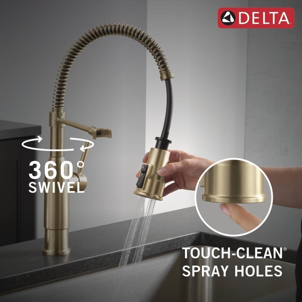 Theodora Pro Commercial Pull Down Sprayer Kitchen Sink Faucet, add ShieldSpray to spray options