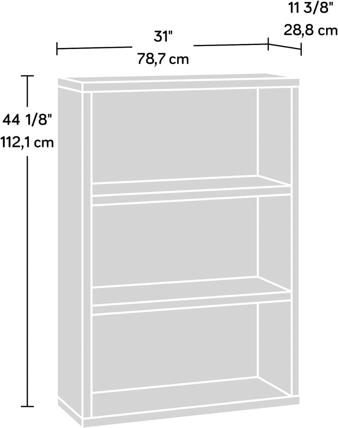 Raven Oak Adjustable 3-Shelf Black Bookcase