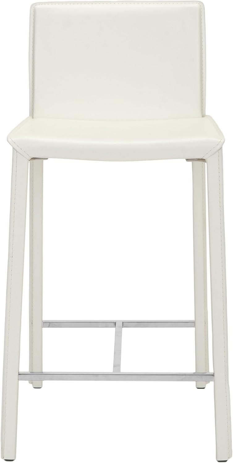 SAFAVIEH Jason Square Mid Back Counter Stool, White (Set of 2)