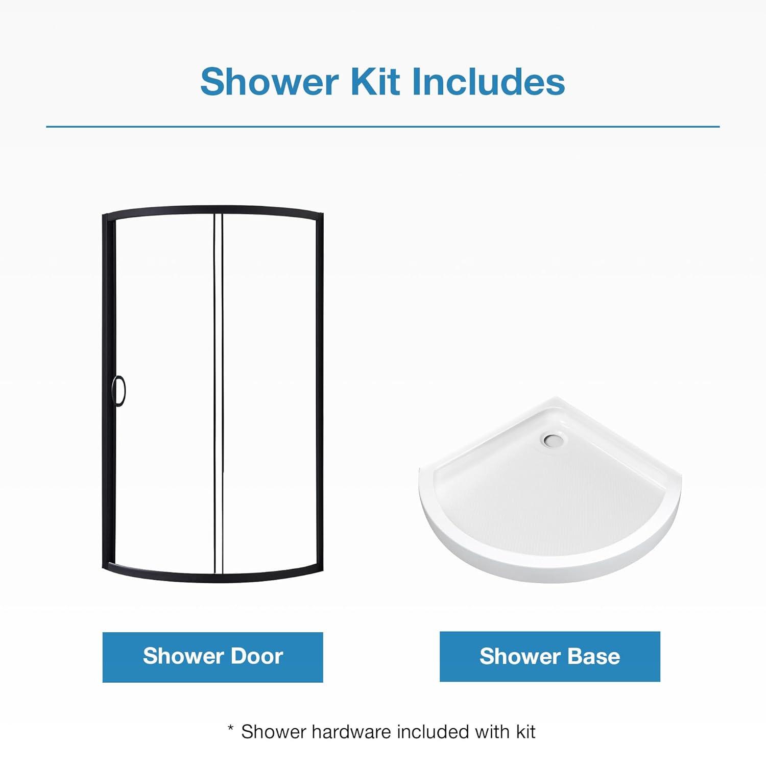 OVE Decors Breeze 35 in. Round Shower Kit w/ Clear, Base