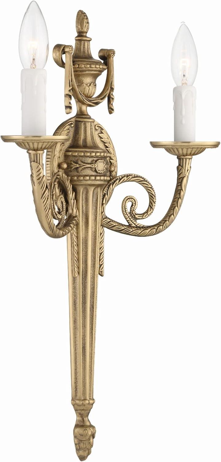 Crystorama Lighting Cast Brass Wall Mount 2 - Light Sconce in  Matte Brass