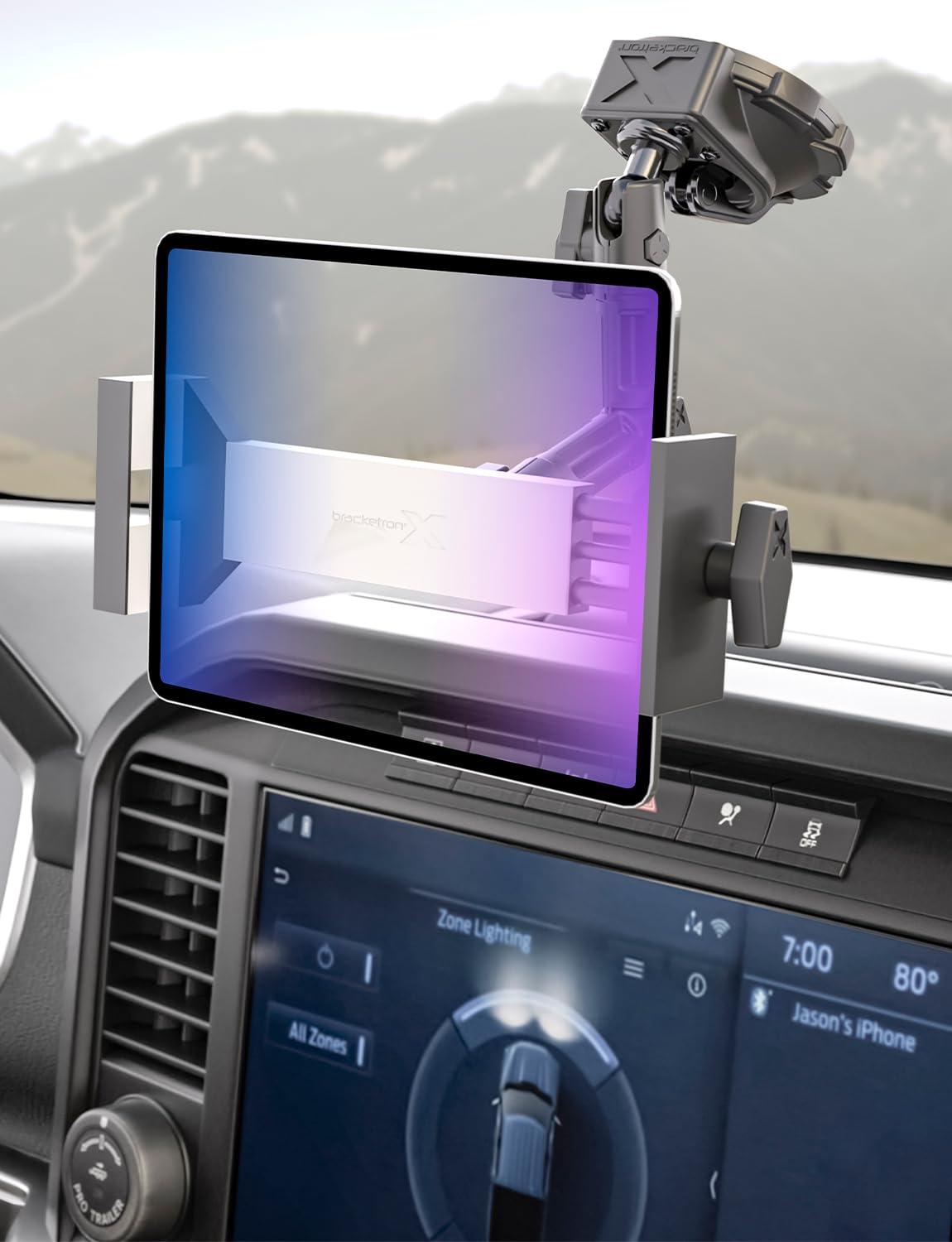 Bracketron HD Tablet Dock PRO Dashboard and Windshield Metal Clamp Mount Universal Tablet Holder for Cars and Trucks, Compatible with Tablets Up to 10 Inches Wide