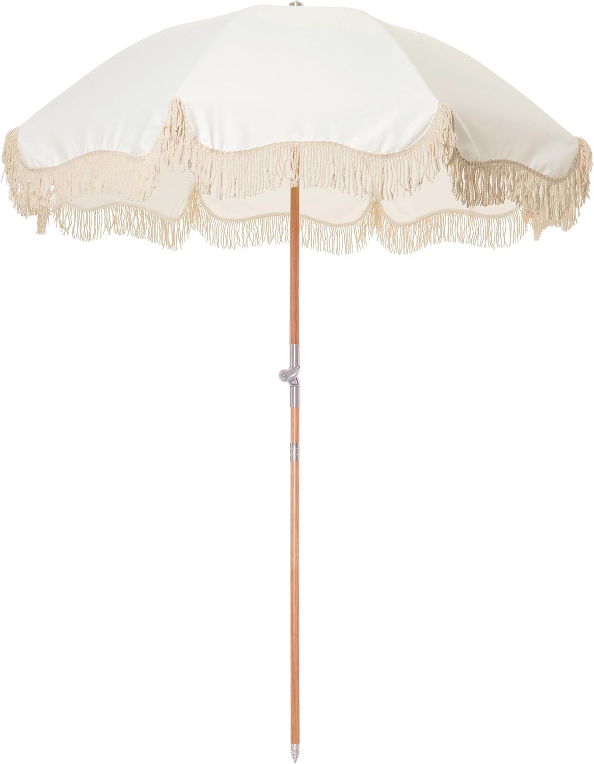 Premium Beach Umbrella by Business & Pleasure Co. - Antique White