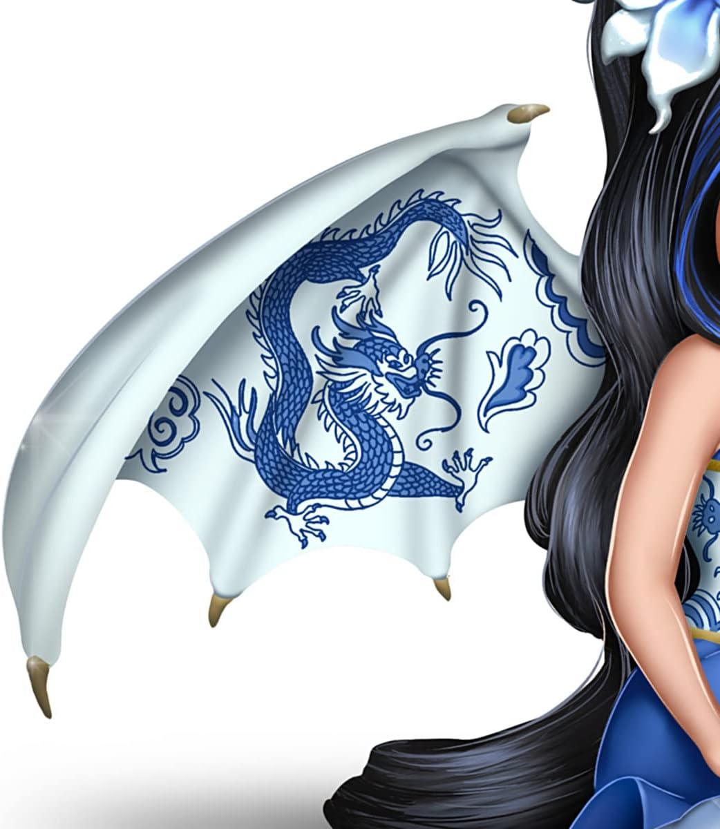 The Hamilton Collection Perfect Romance Blue Willow China-Inspired Fairy Figurine by Jasmine Becket-Griffith 4-inches