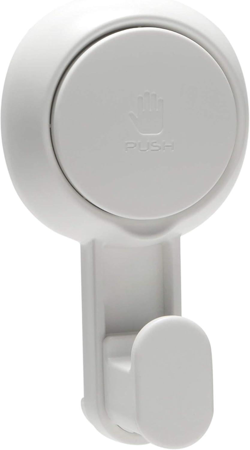 Bath Bliss 4 Pack Plastic Gel-Suction Power Hooks, White