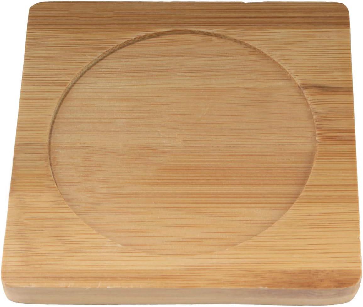 Eco-Friendly Natural Bamboo Square Coaster Set - 4 Pieces