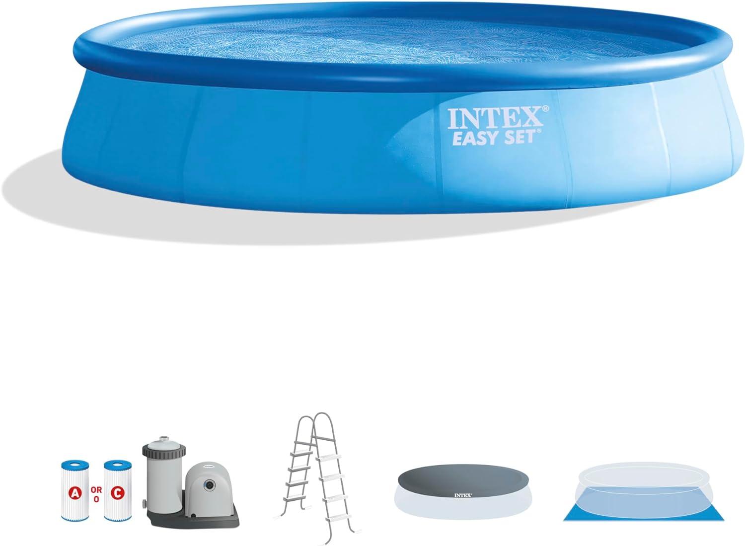 Intex Intex Easy Set Inflatable Kid Swimming Pool with Filter Pump