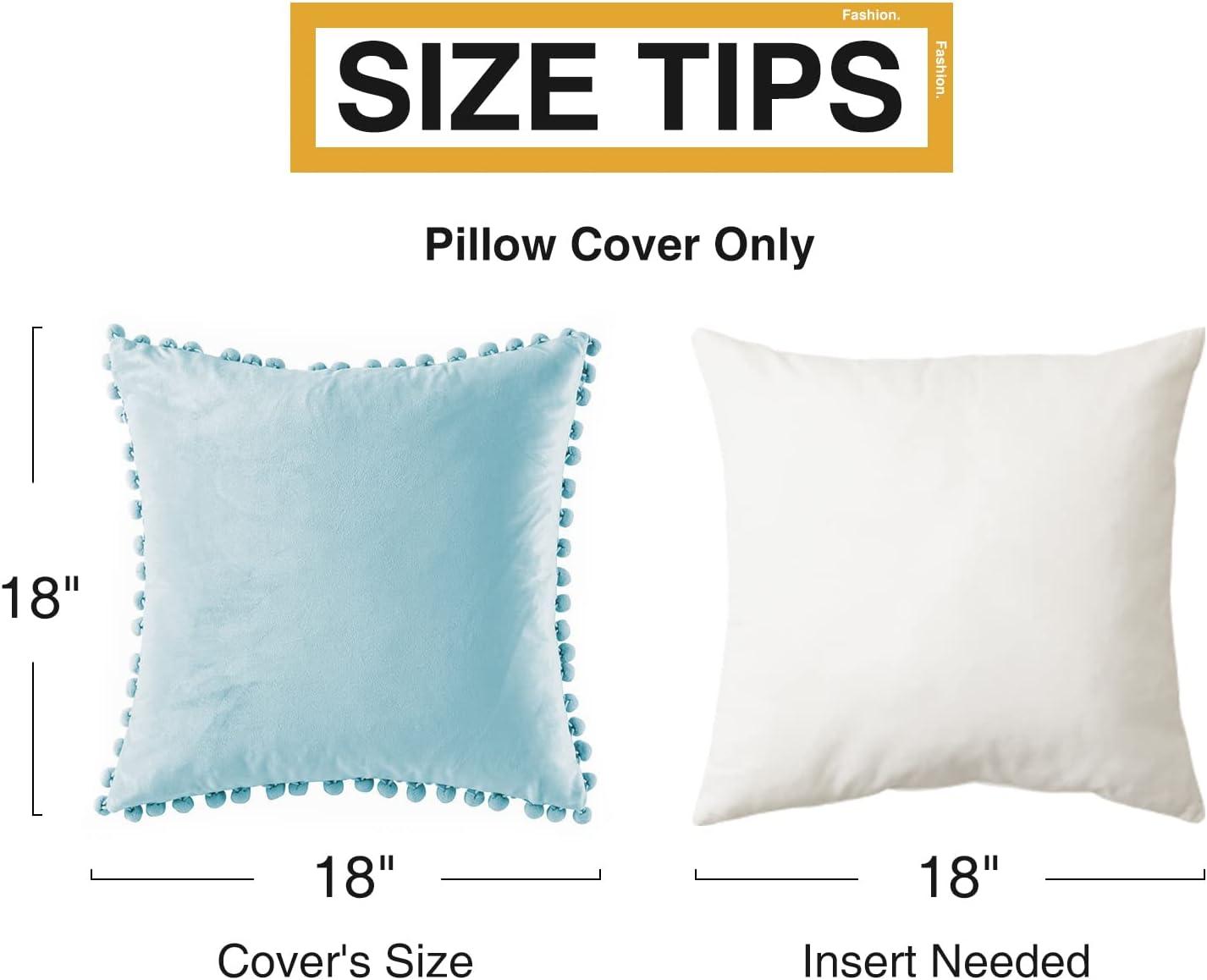 Deconovo Deconovo Pom-poms Velvet Reversible Pillow Cover (Set of 2)