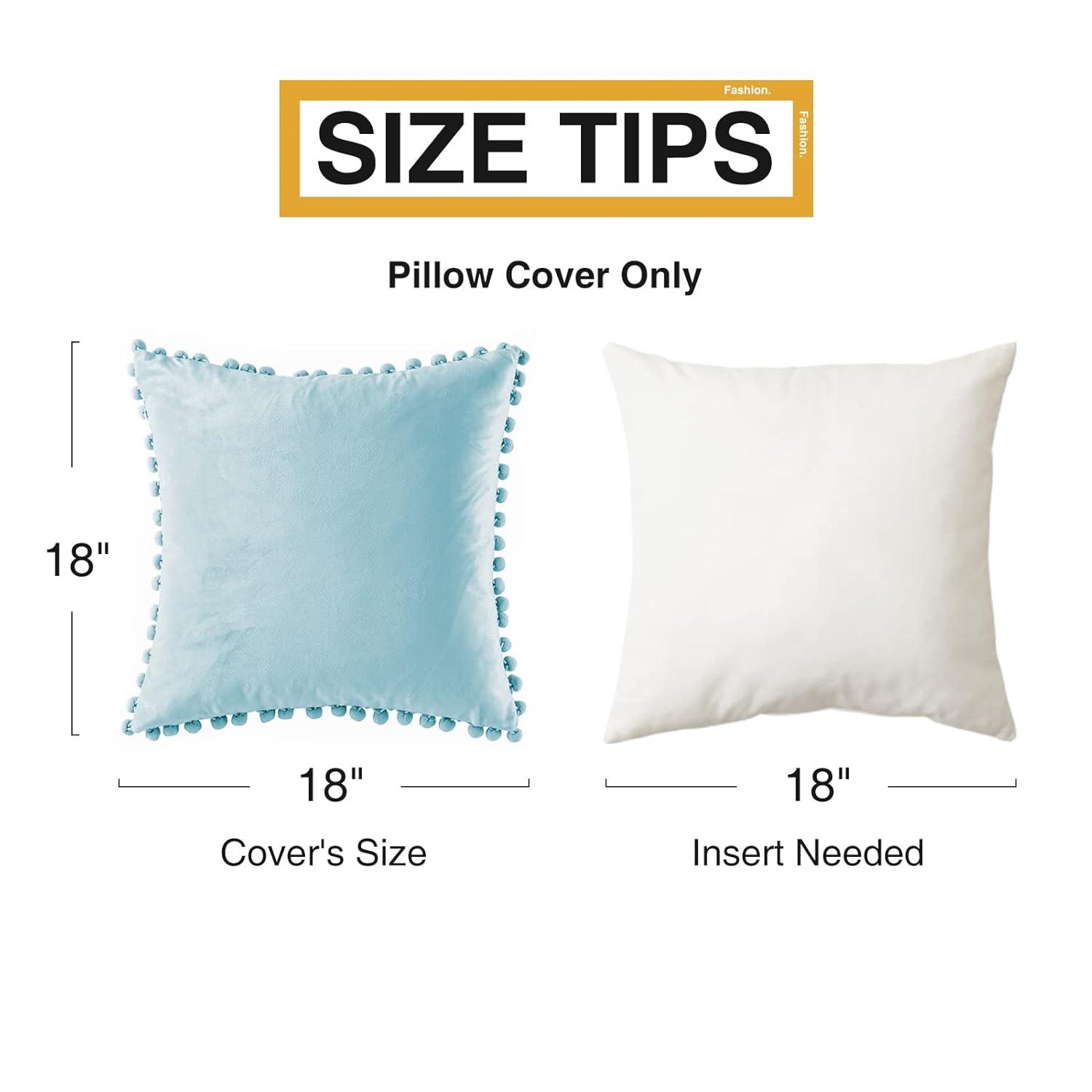 Deconovo Deconovo Pom-poms Velvet Reversible Pillow Cover (Set of 2)