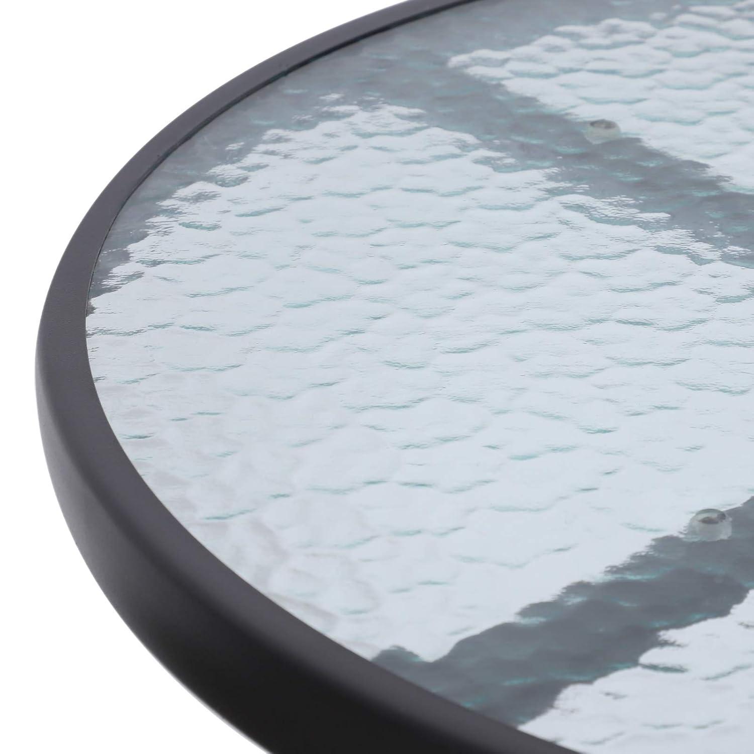 Outsunny 3 Piece Bar Height Outdoor Bistro Set for 2, Round Patio Pub Table 2 Bar Chairs with Comfortable Design & Durable Build, Tan