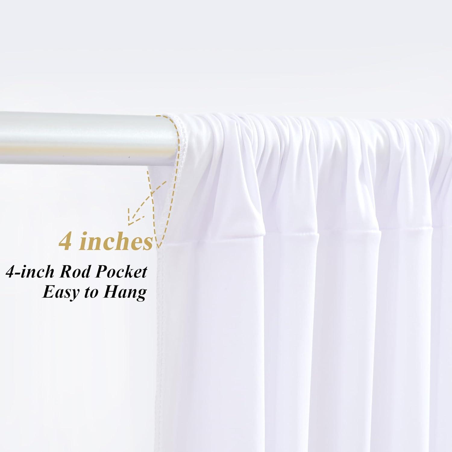 10x10ft White Backdrop Curtain for Parties Wrinkle Free Wedding Baby Curtain Backdrops for Birthday Party