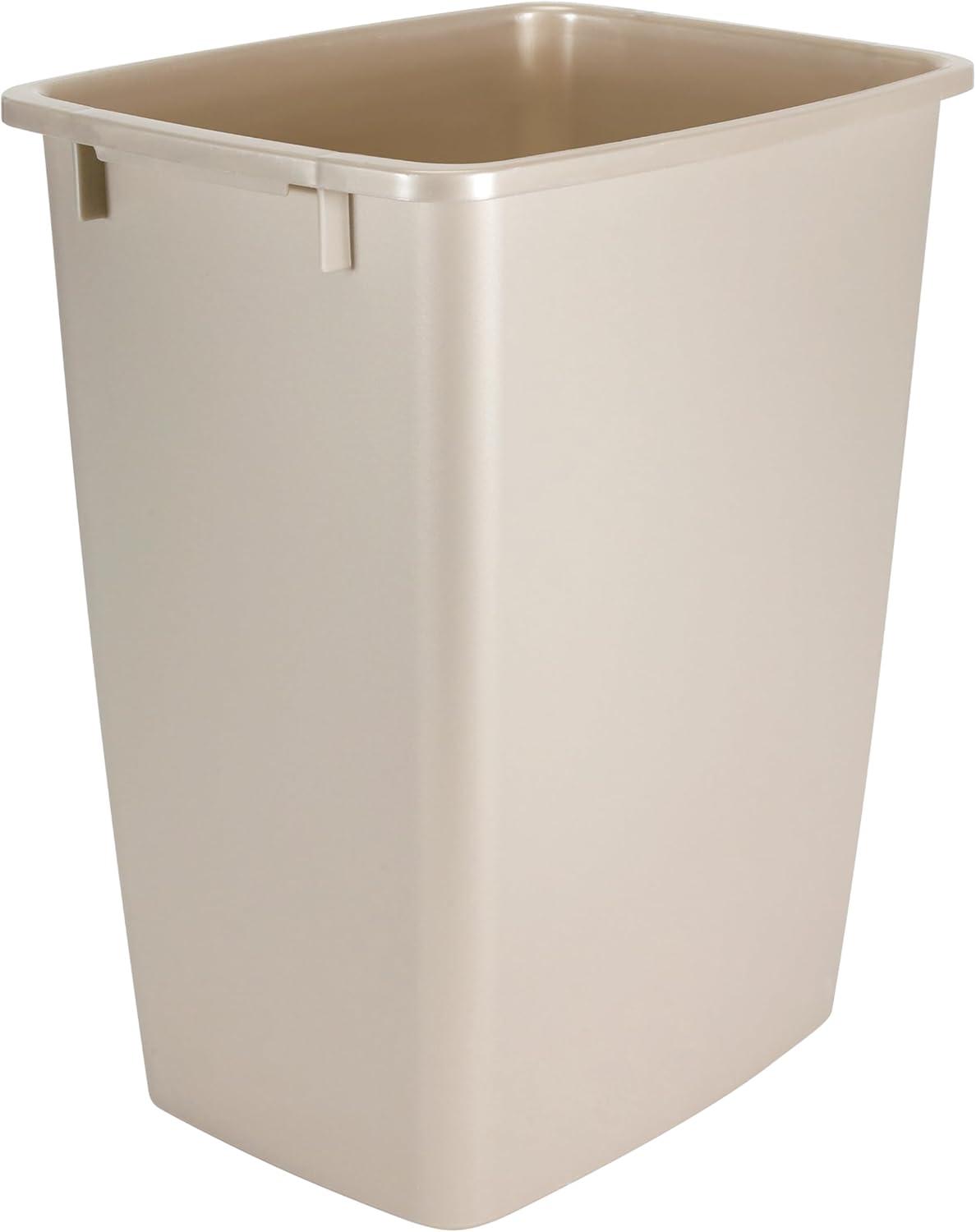 Rubbermaid 9 gal Plastic Kitchen Trash Can, Ivory